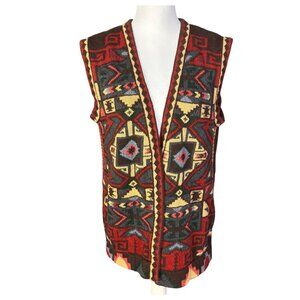 Vintage Cambridge Country Store Sleeveless Southwestern Knit Sweater Vest size M